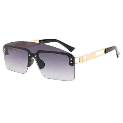 One Piece Tinted Lens Rimless Sunglasses