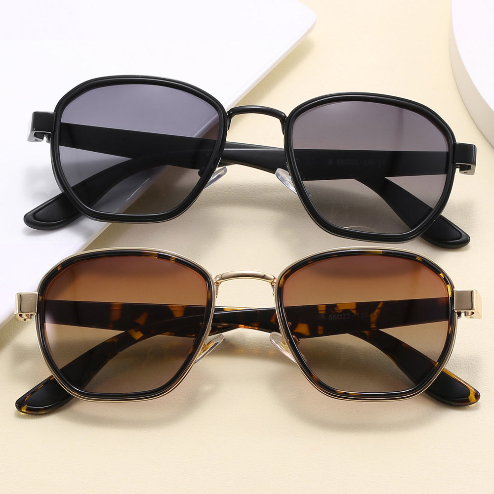 Retro Steampunk Metal Frame Square Sunglasses