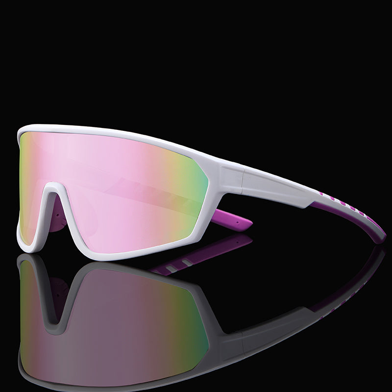 Men Flat Top Sports Outdoor Cycling Shield Goggle Mirror Sunglasses