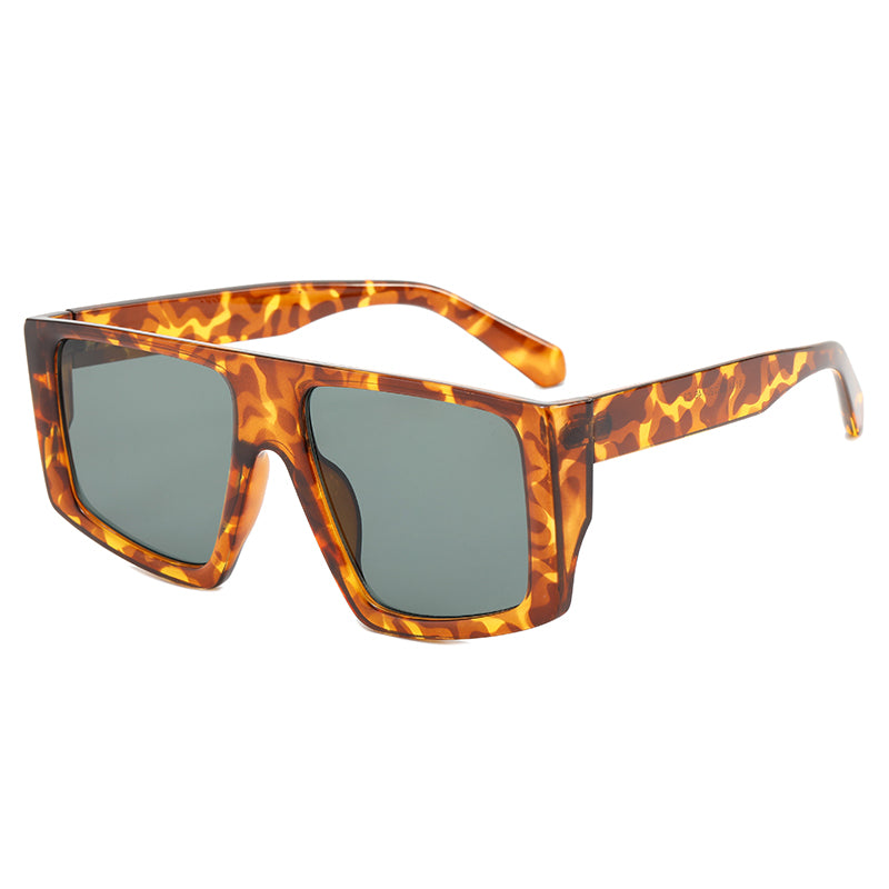 Oversized Flat Top Square Shades Sunglasses