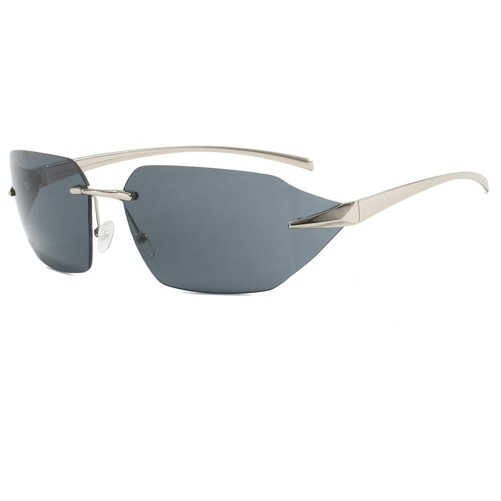 Y2K New Trendy Rimless rect-oval shape Sunglasses