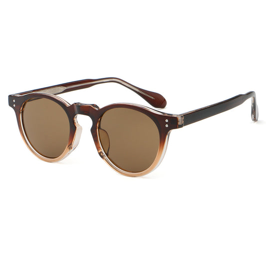 Classic Round Cat Eye Reinforced Wire-Core Temples Sunglasses