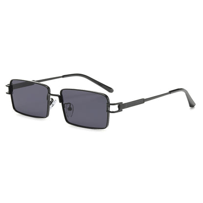 Rectangle Narrow Metal Frame INS Street Style Sunglasses