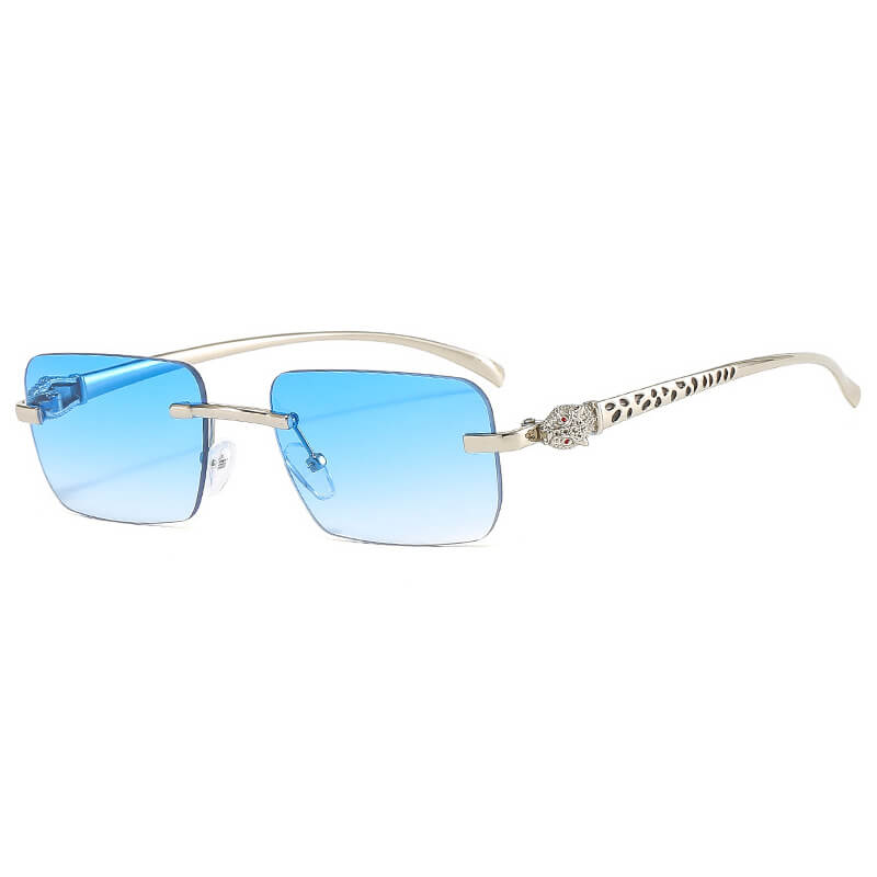 Panther Rectangular Rimless Sunglasses