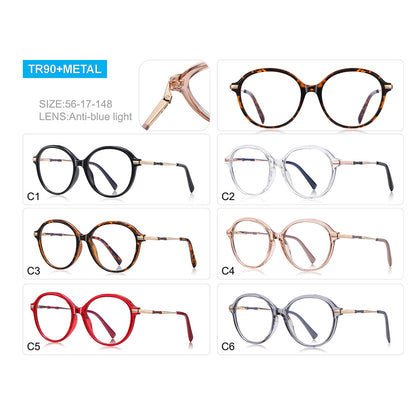 Oval TR90 Computer Gaming Eyeglasses Blue Light Blocking Glasses