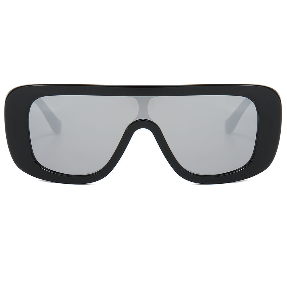Flat Top One Piece Lens Sunglasses