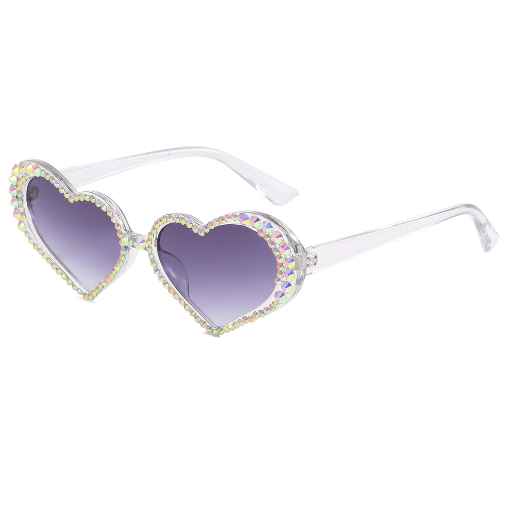 Rhinestone Lovely Cute Heart Shaped Sunglasses