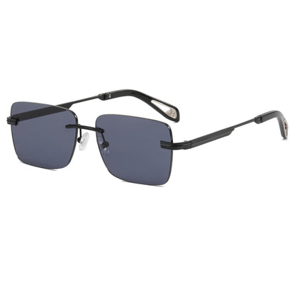 Rectangle Tinted Rimless Sunglasses