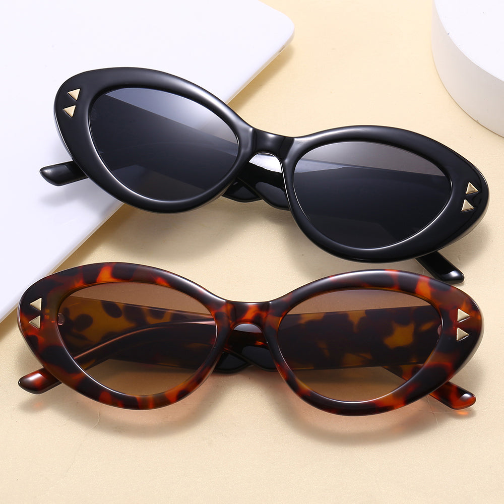 Rivet Small Triangle Cat Eye Sunglasses