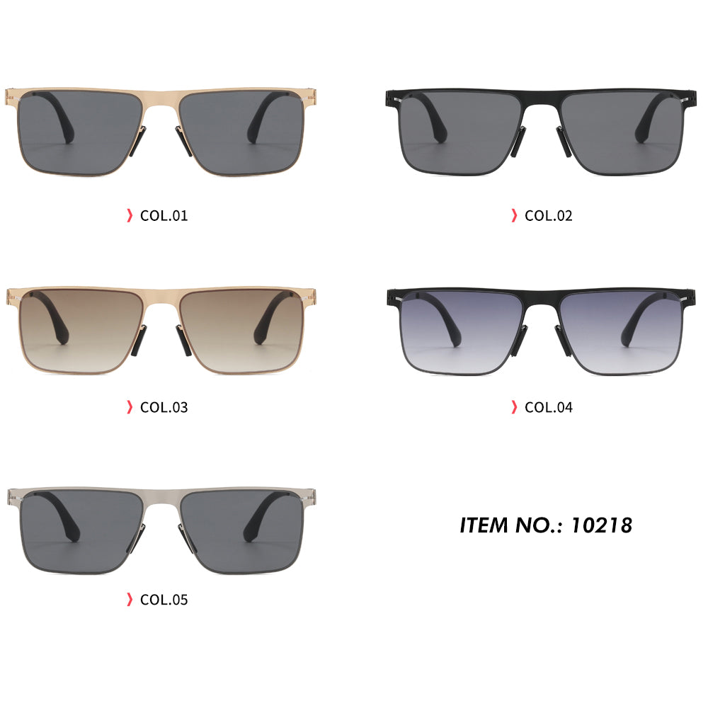 Metal Frame Rectangle Flat Top Sunglasses