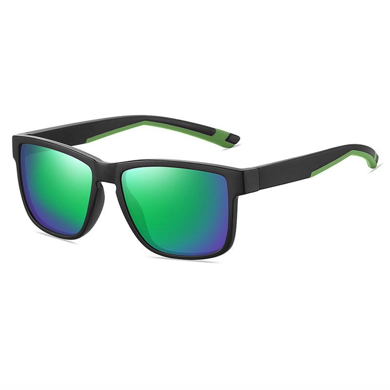 Vintage Square Chic Shield Mirrored Polarized Sporty Sunglasses