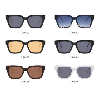 Square UV400 Metal Chain Temple Shades Sunglasses