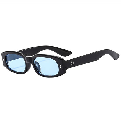 Retro Women Rectangle Tinted Shades Sunglasses