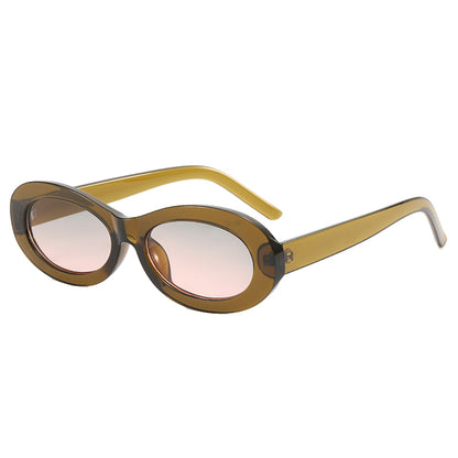 Retro Plastic Small Oval Sunglasses