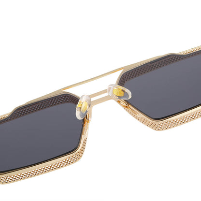 Retro Steampunk Square Metal Frame Sunglasses