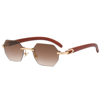 Retro Small Rectangle Rimless Sunglasses