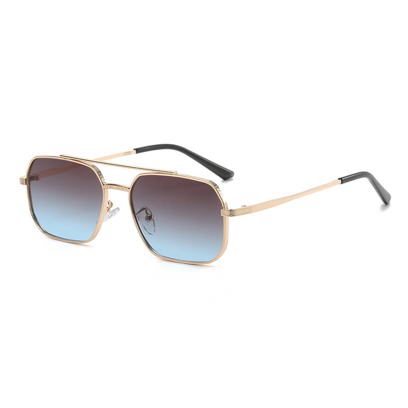 Retro Small Rectangle Metal Frame Sunglasses