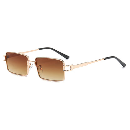 Rectangle Narrow Metal Frame INS Street Style Sunglasses