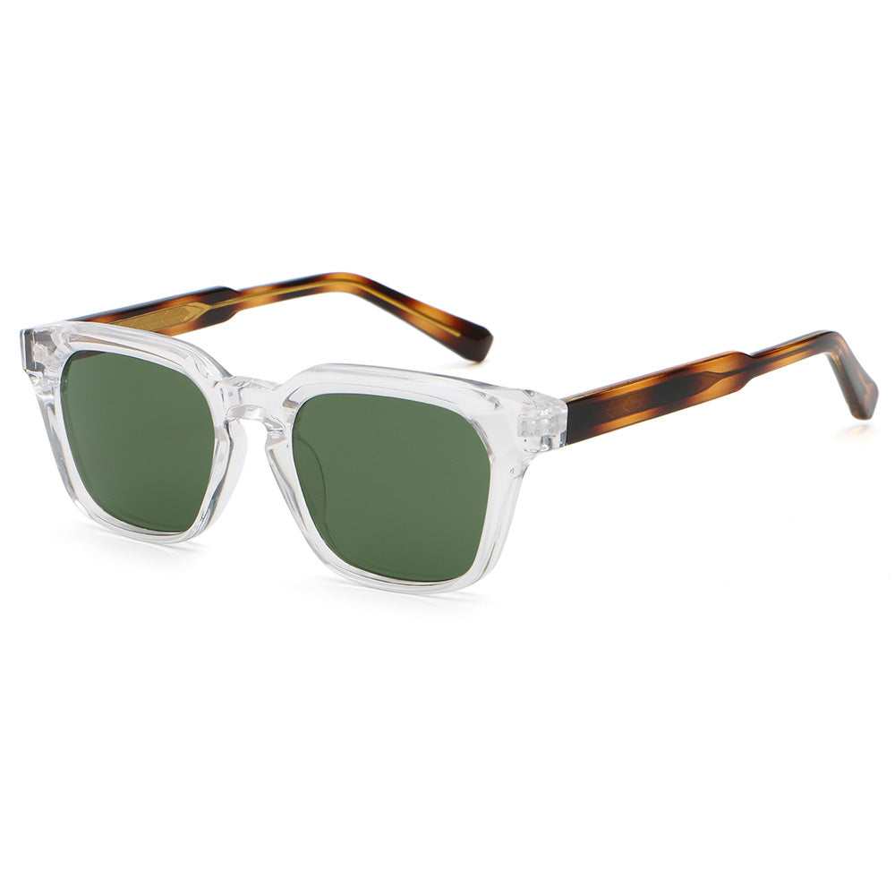 Retro Square Reinforced Wire-Core Temples Outdoor Vacation Sunglasses