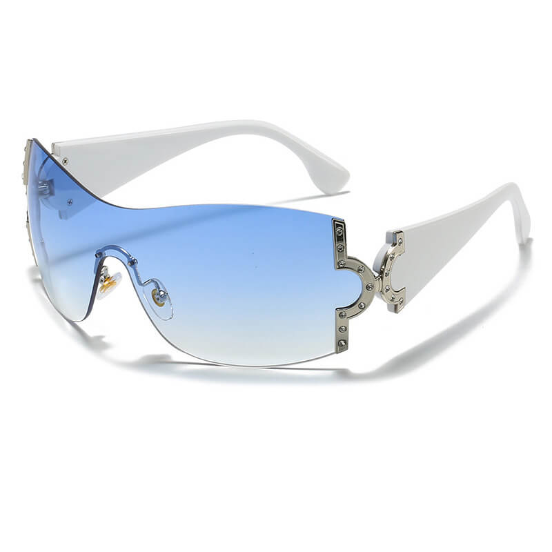 Y2K Oversized Shield Rimless Sunglasses