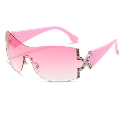 Y2K Oversized Shield Rimless Sunglasses