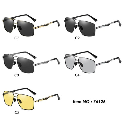 Polarized Men's Metal Rectangle Driving Sunglasses