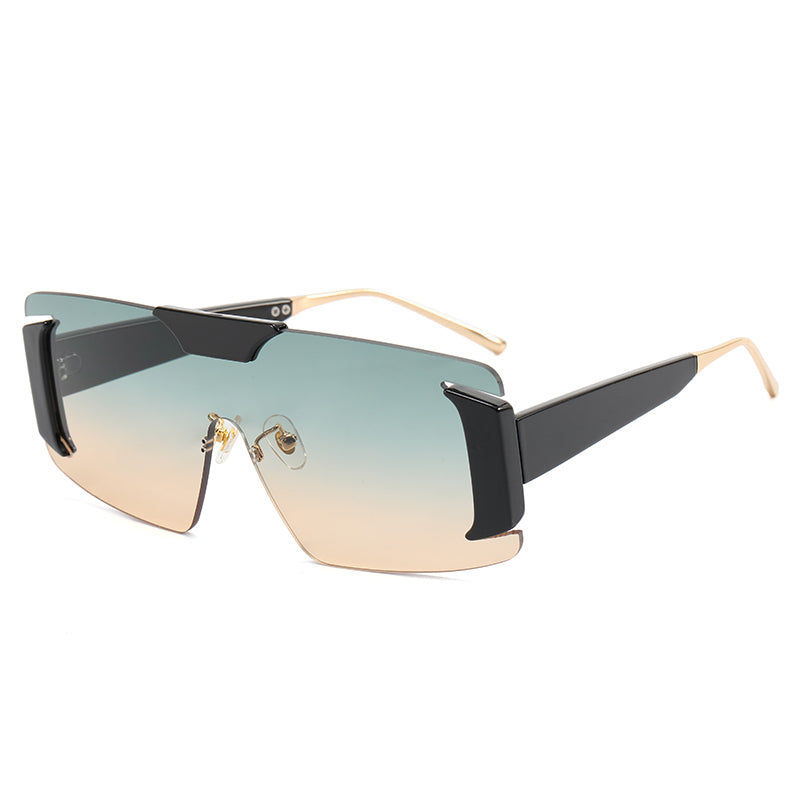 Flat Top One Piece Lens Shades Sunglasses