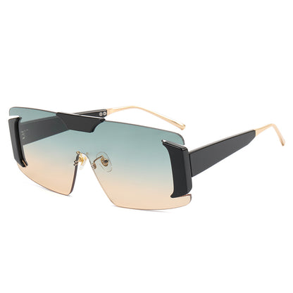 Flat Top One Piece Lens Shades Sunglasses