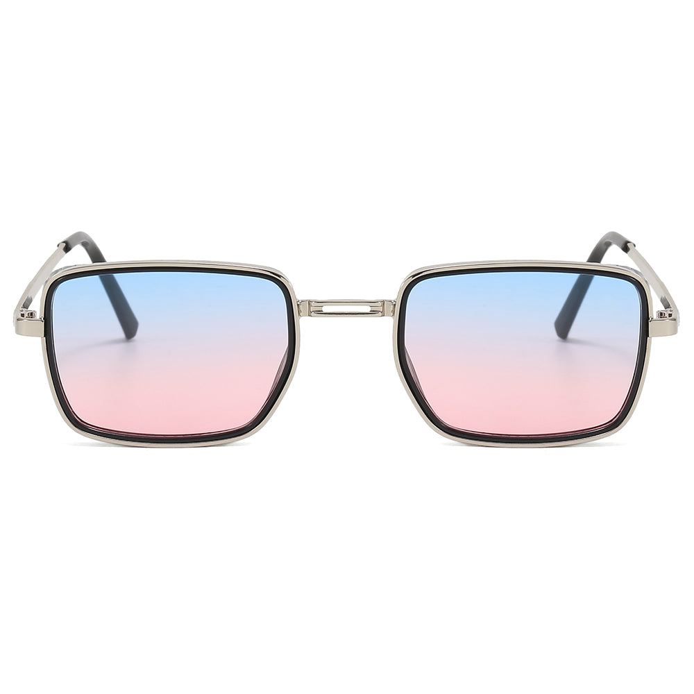 Rectangle Steampunk Metal Frame Sunglasses