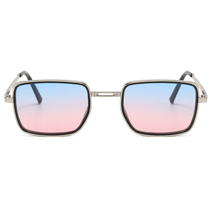 Rectangle Steampunk Metal Frame Sunglasses