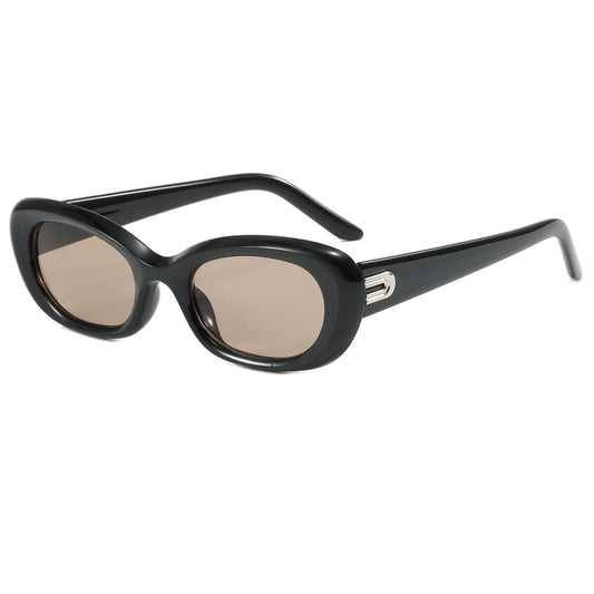 Retro Y2K Tinted Small Oval Cat Eye Sunglasses