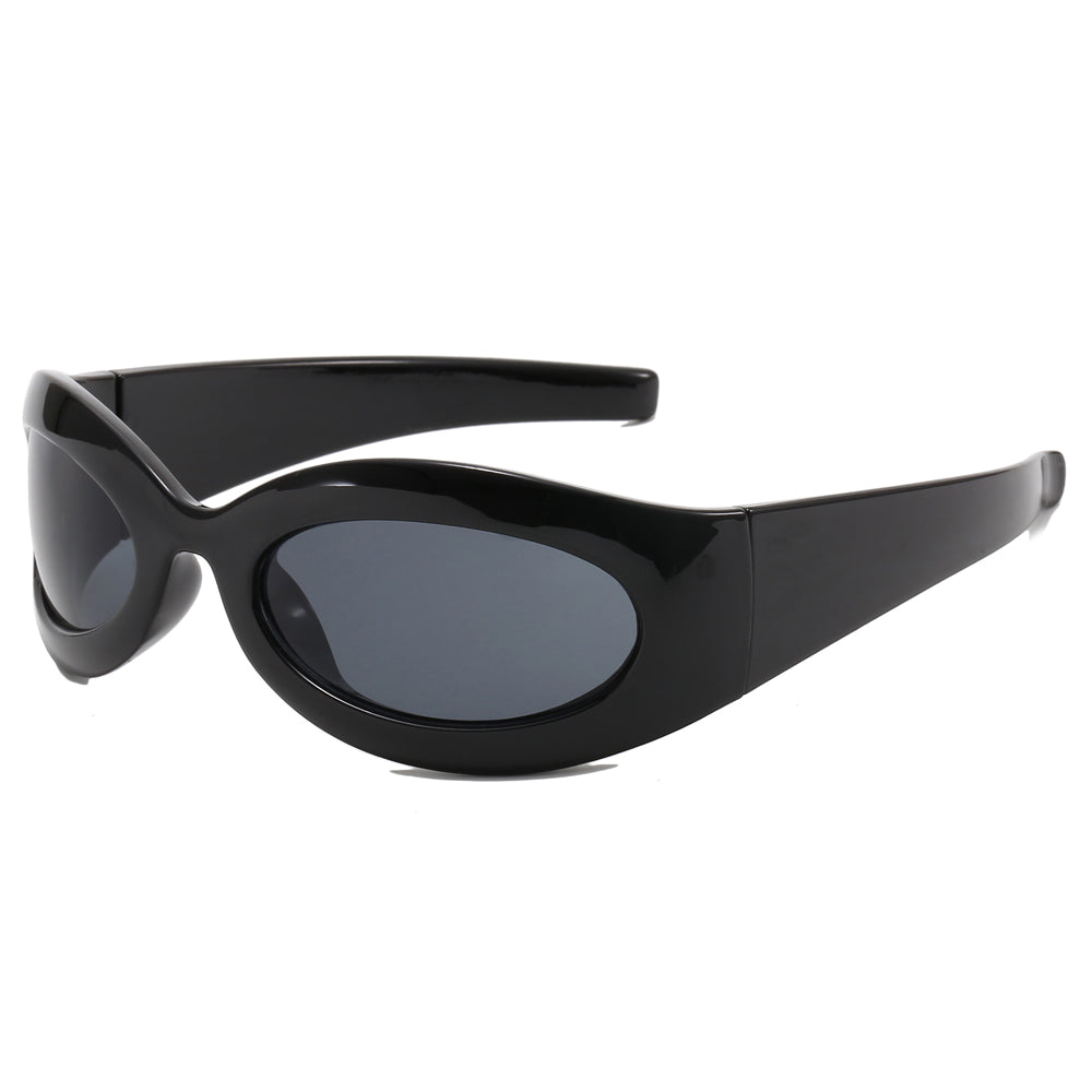 Retro Wrap Around Oval Outdoor Cycling Sporty Y2K Sunglasses