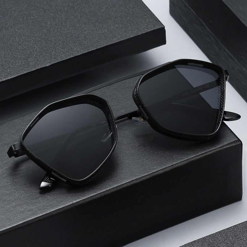 Vintage Metallic Steampunk Polygonal Sunglasses