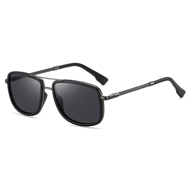 Square Metal Frame Polarized Sunglasses