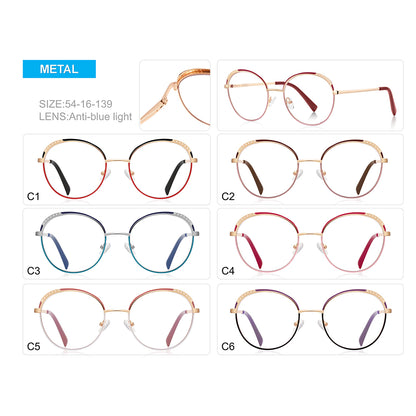 Round High Quality Blue Light Blocking Eyeglasses