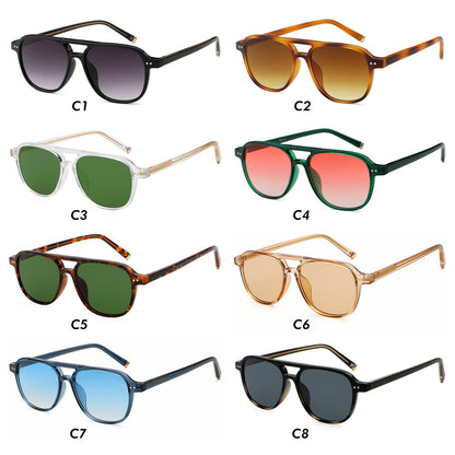 Retro Double Pilot High Quality Square Frame Sunglasses