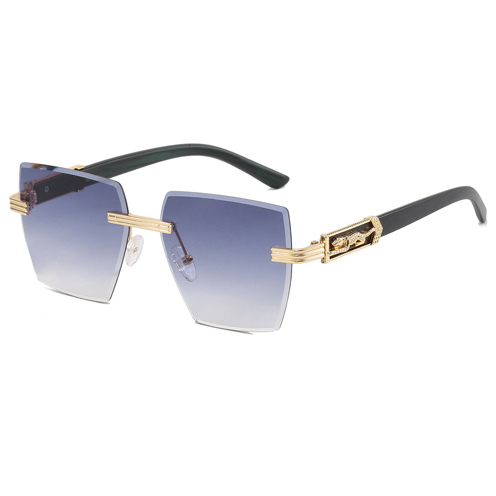 Square Rimless Diamond Cutting Lens Female Sunglasses