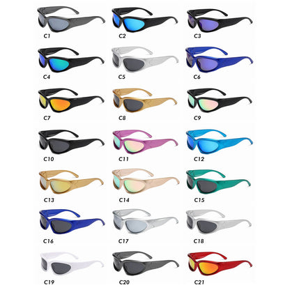 POLARIZED Wrap Around Futuristic Fashion Y2K Sunglasses for Men Women