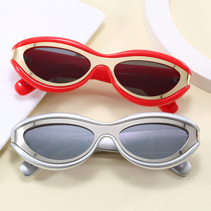 Y2K Vintage Oval Cat Eye Travel Shades Sunglasses