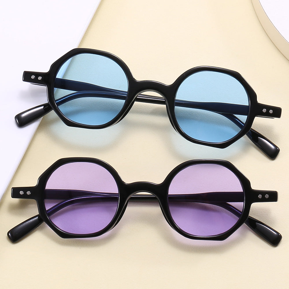 Vintage Women Small Hexagon Shaped UV400 Sunglasses